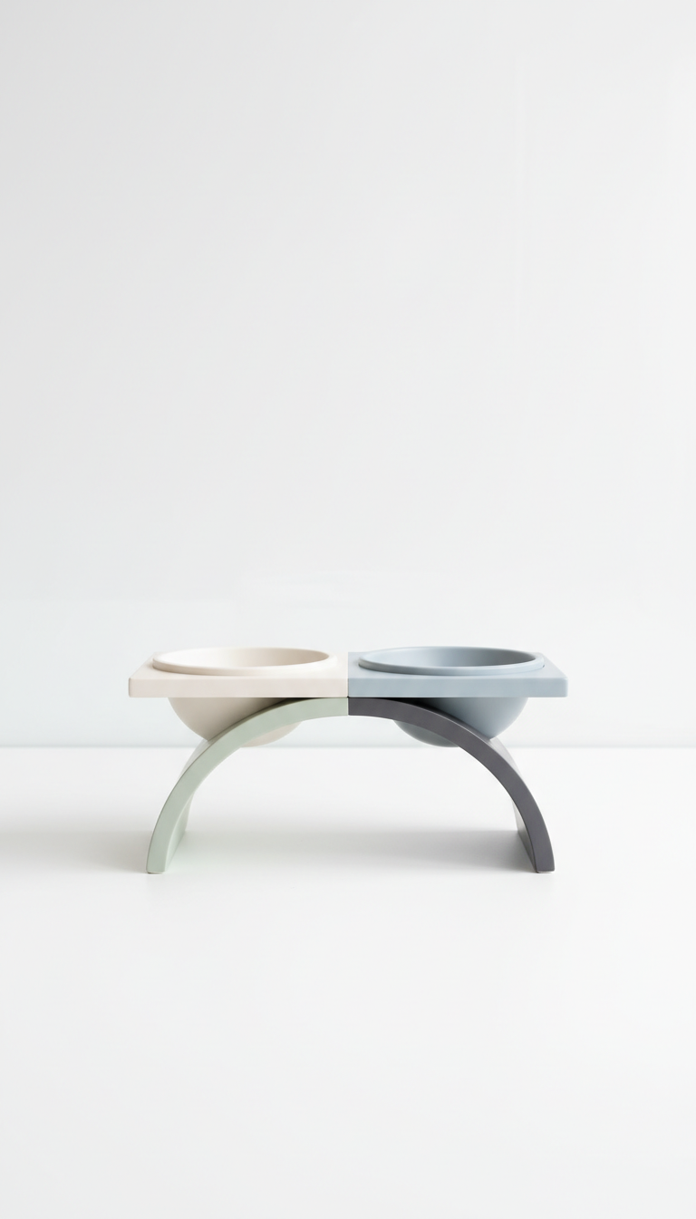 Elevated Pet Feeder Stand With Removable Bowls