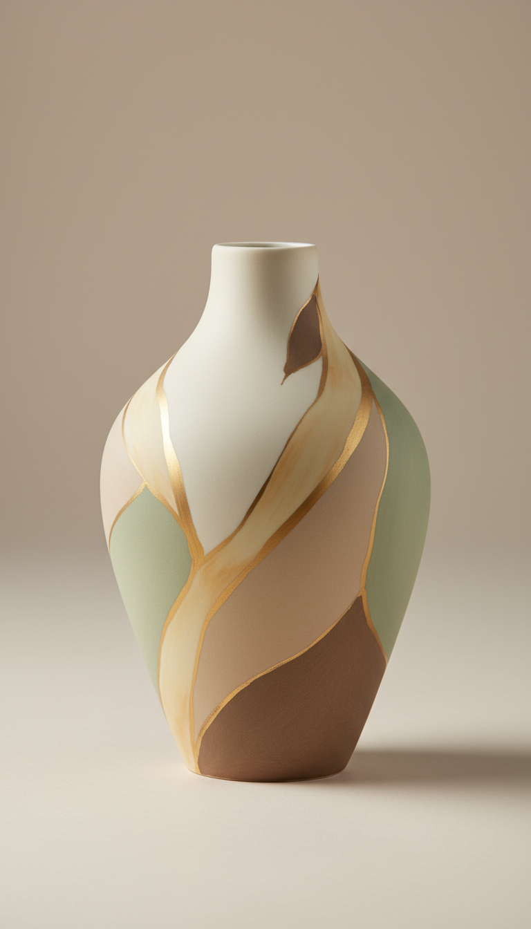 Porcelain sculptural vase